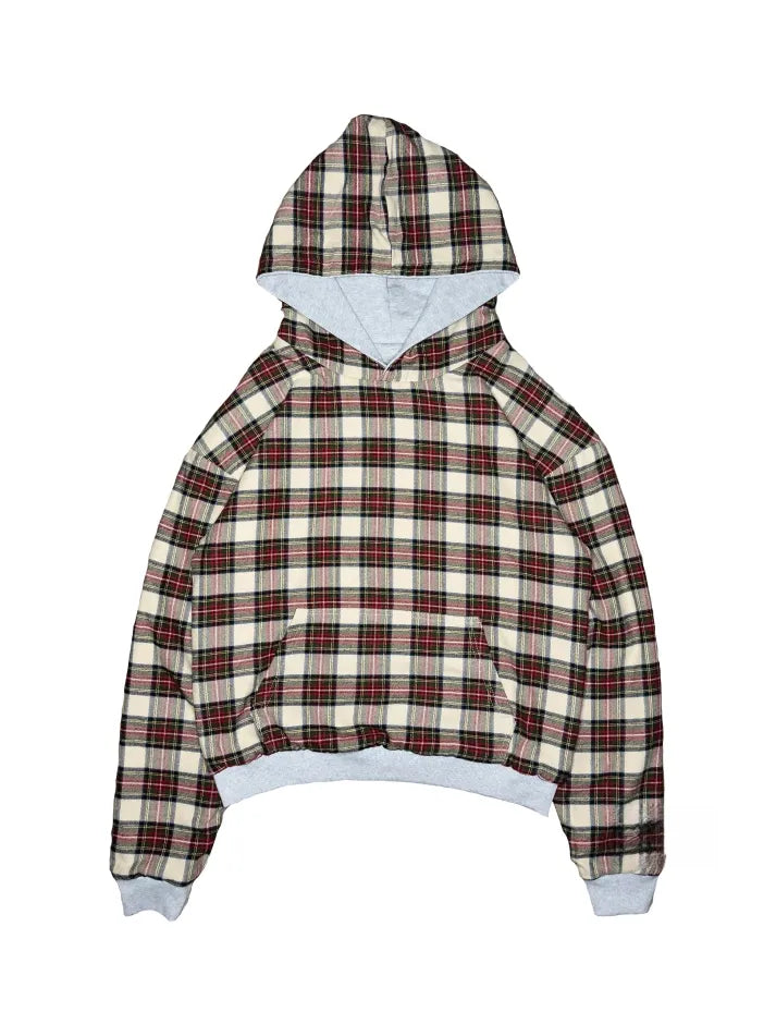 Plaid reversible hoodie
