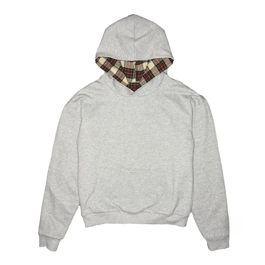 Plaid reversible hoodie
