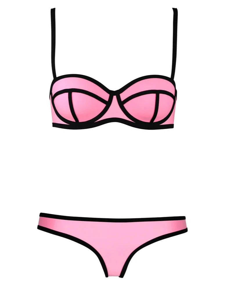 Color Block Bikini Set