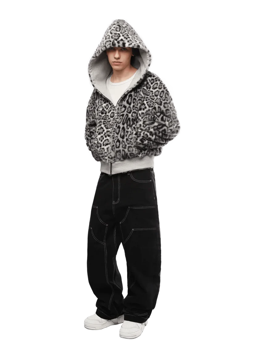 REVERSIBLE FUR ZIP HOODIE